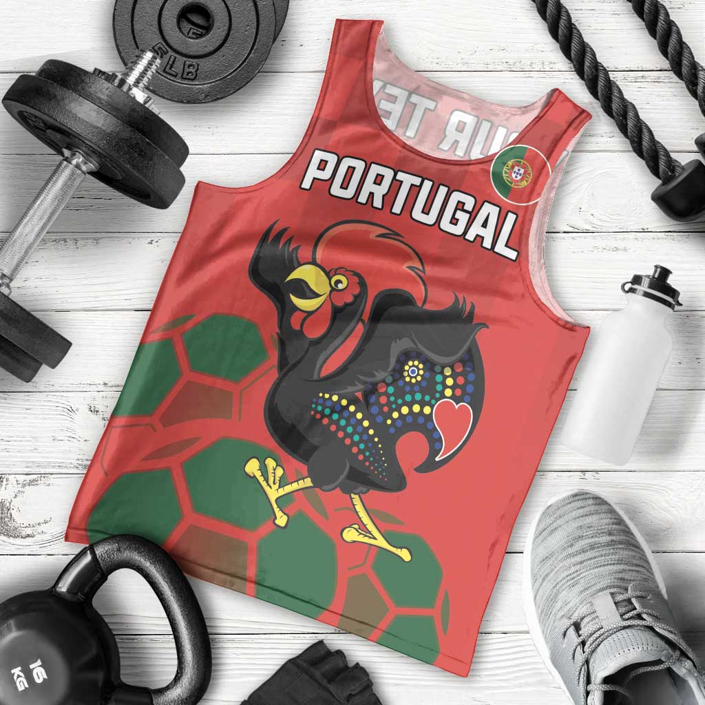 Custom Portugal Football Men Tank Top Barcelos Rooster Mascot Dynamic Style