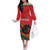 Custom Portugal Football Off The Shoulder Long Sleeve Dress Barcelos Rooster Mascot Dynamic Style