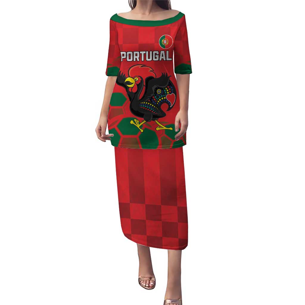 Custom Portugal Football Puletasi Barcelos Rooster Mascot Dynamic Style