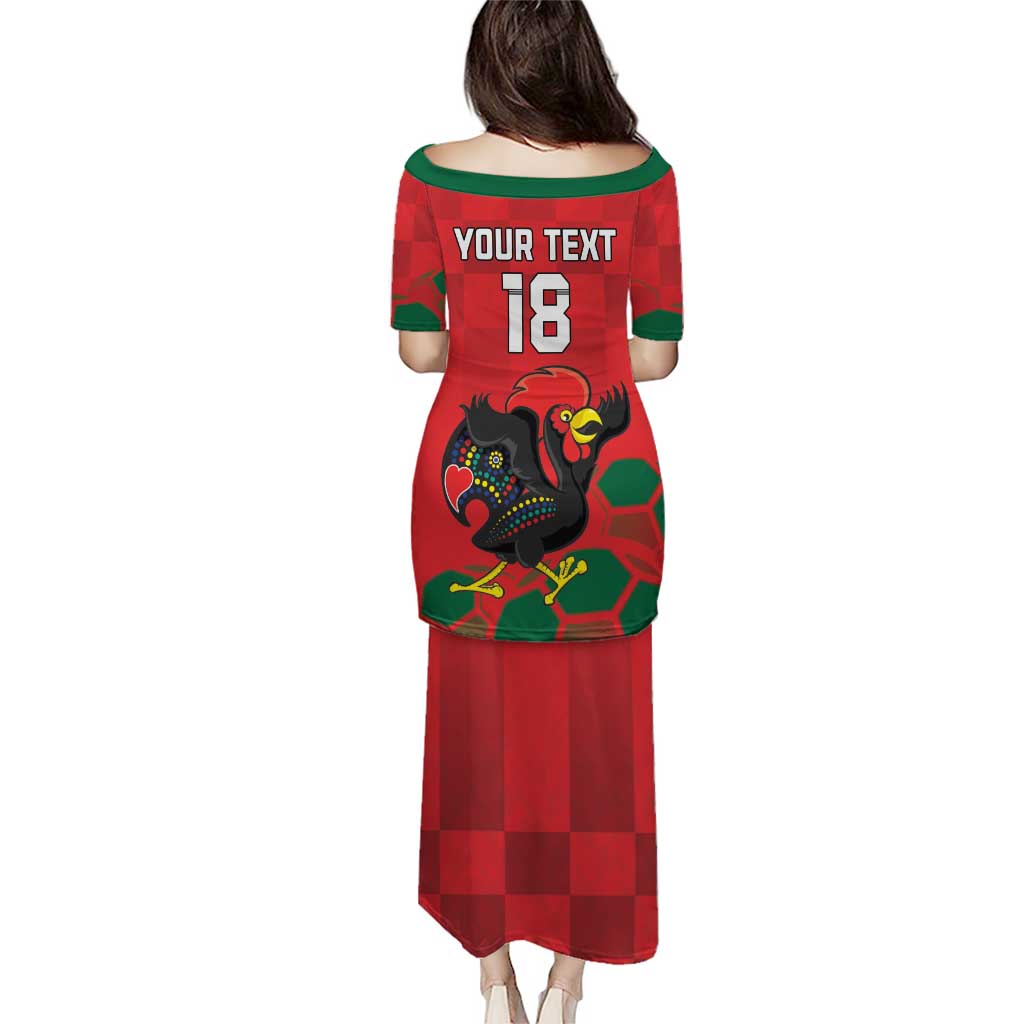 Custom Portugal Football Puletasi Barcelos Rooster Mascot Dynamic Style