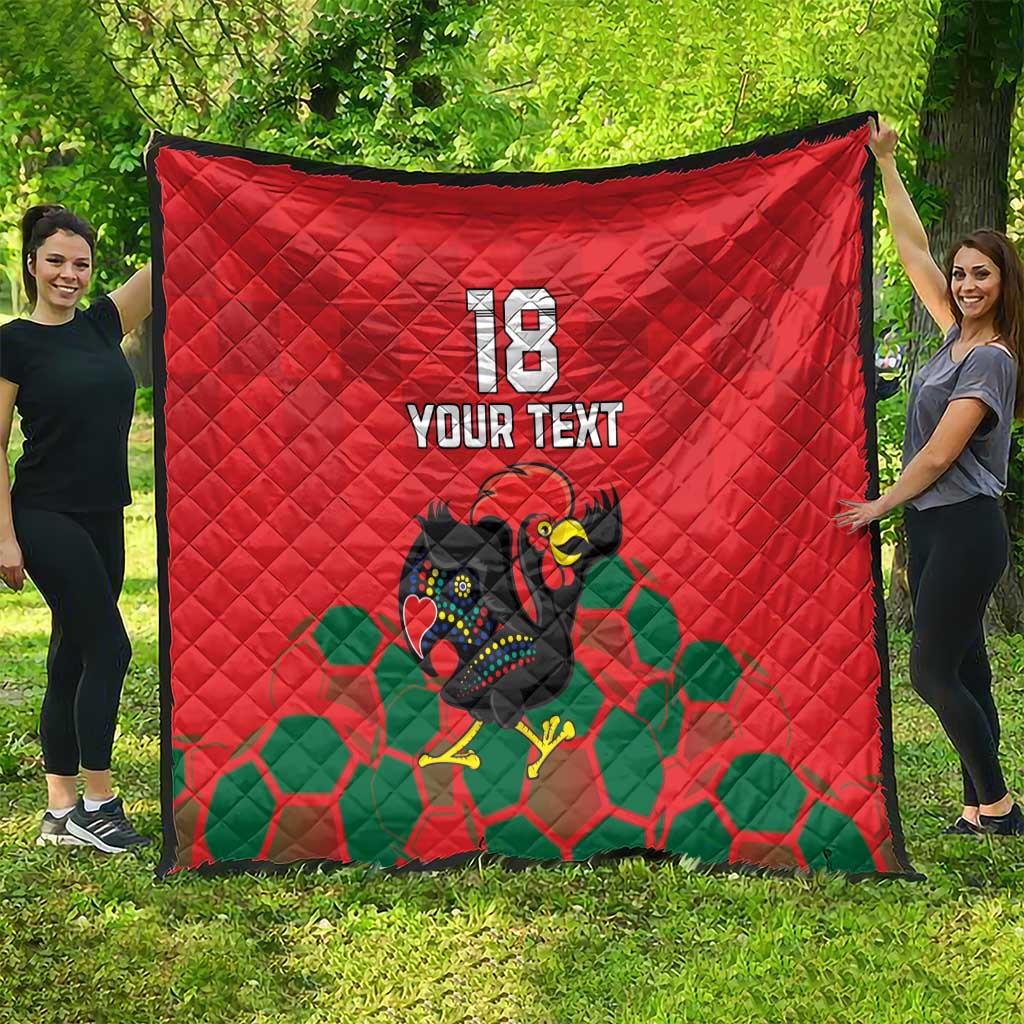 Custom Portugal Football Quilt Barcelos Rooster Mascot Dynamic Style
