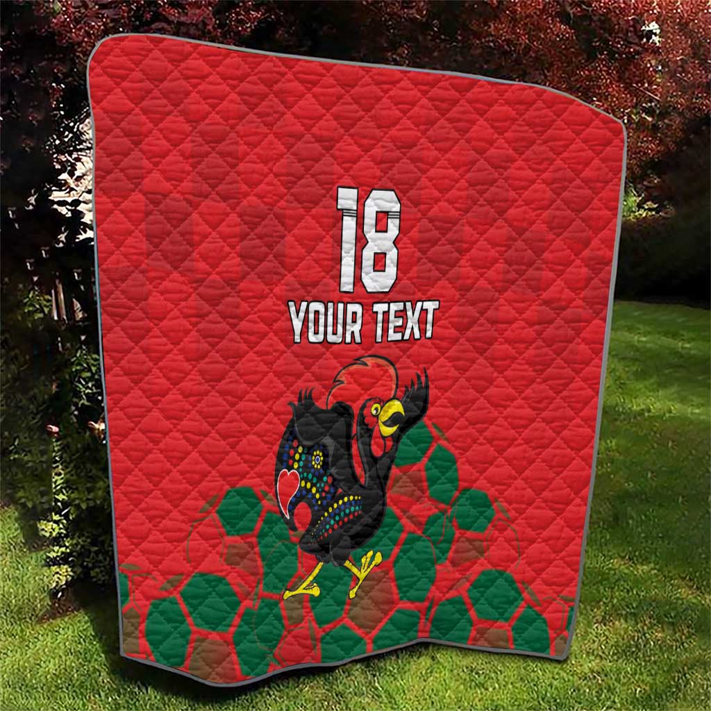 Custom Portugal Football Quilt Barcelos Rooster Mascot Dynamic Style