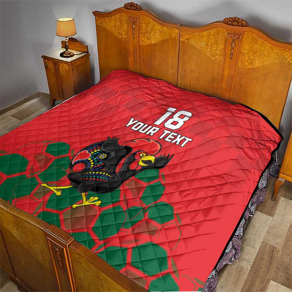 Custom Portugal Football Quilt Barcelos Rooster Mascot Dynamic Style
