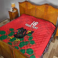 Custom Portugal Football Quilt Barcelos Rooster Mascot Dynamic Style