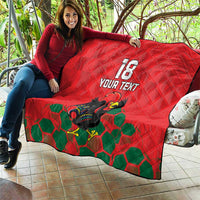 Custom Portugal Football Quilt Barcelos Rooster Mascot Dynamic Style