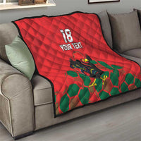 Custom Portugal Football Quilt Barcelos Rooster Mascot Dynamic Style