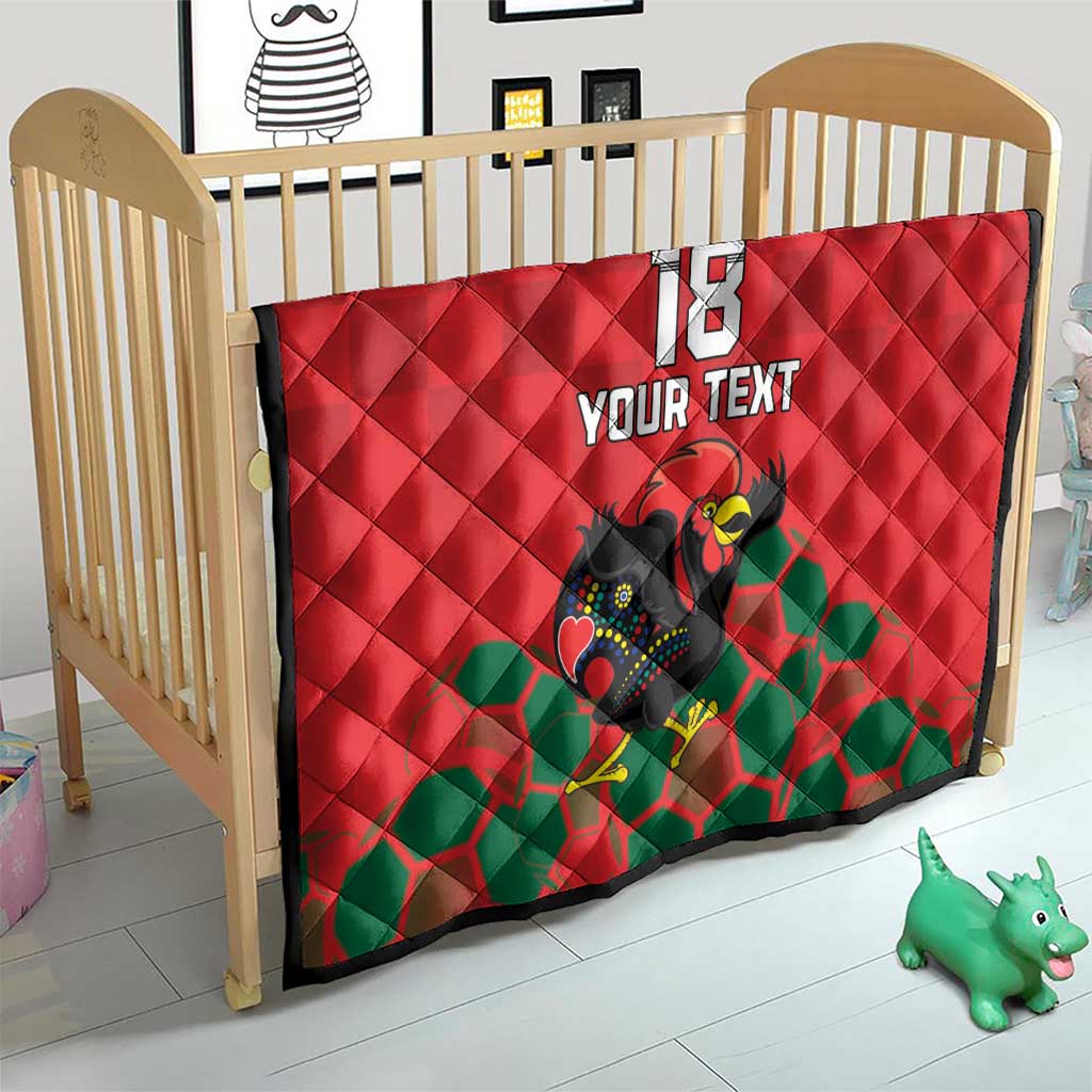 Custom Portugal Football Quilt Barcelos Rooster Mascot Dynamic Style