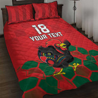 Custom Portugal Football Quilt Bed Set Barcelos Rooster Mascot Dynamic Style