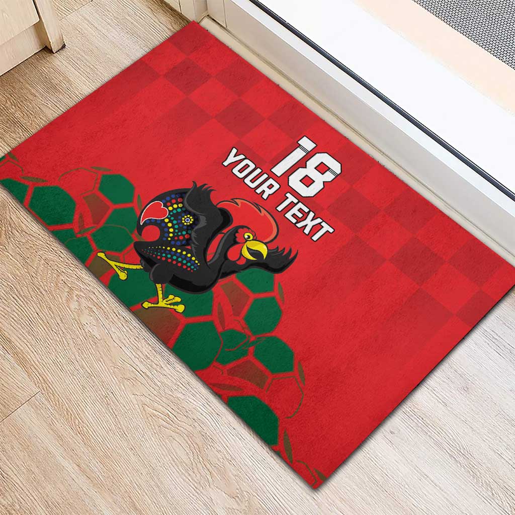 Custom Portugal Football Rubber Doormat Barcelos Rooster Mascot Dynamic Style