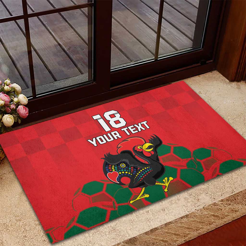 Custom Portugal Football Rubber Doormat Barcelos Rooster Mascot Dynamic Style