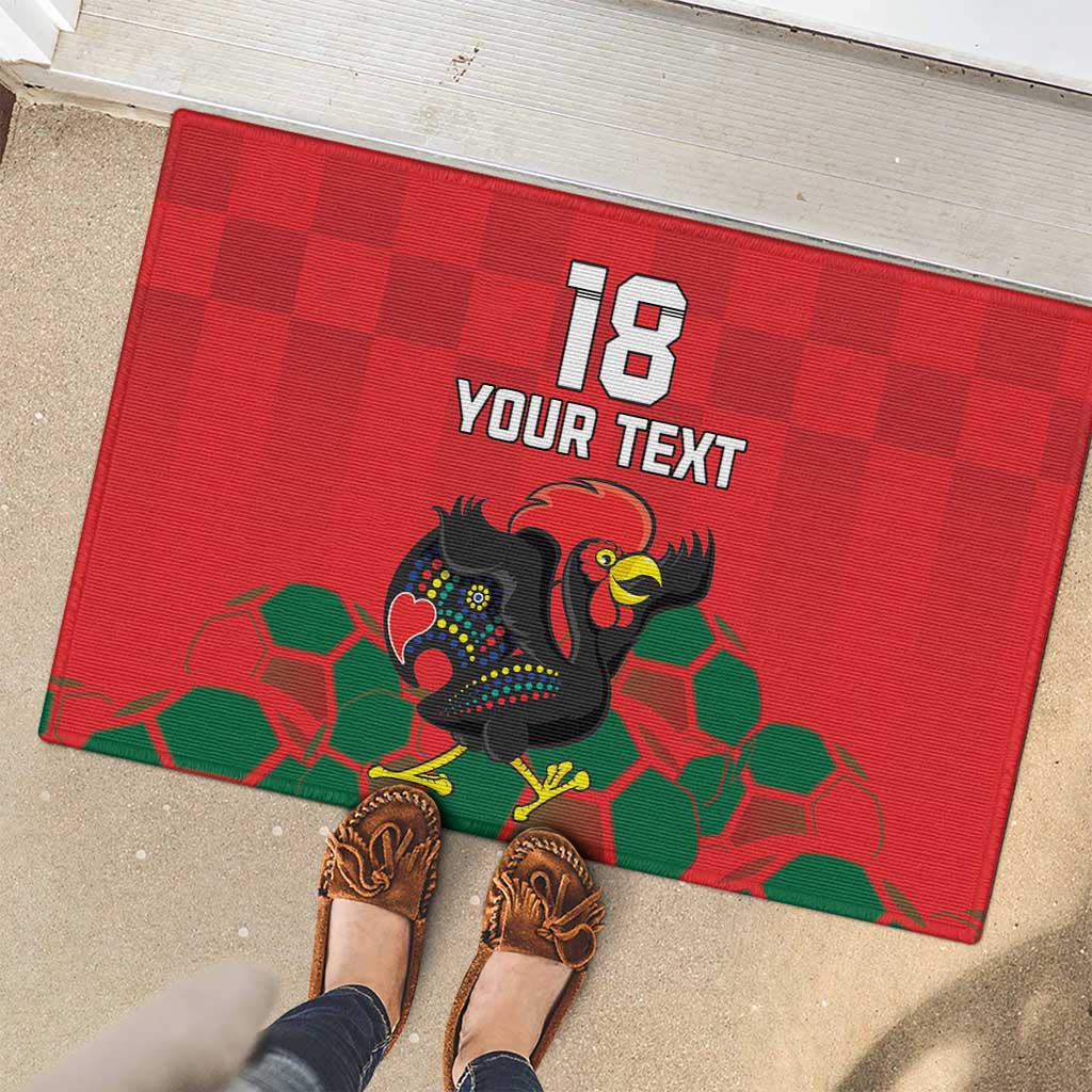 Custom Portugal Football Rubber Doormat Barcelos Rooster Mascot Dynamic Style
