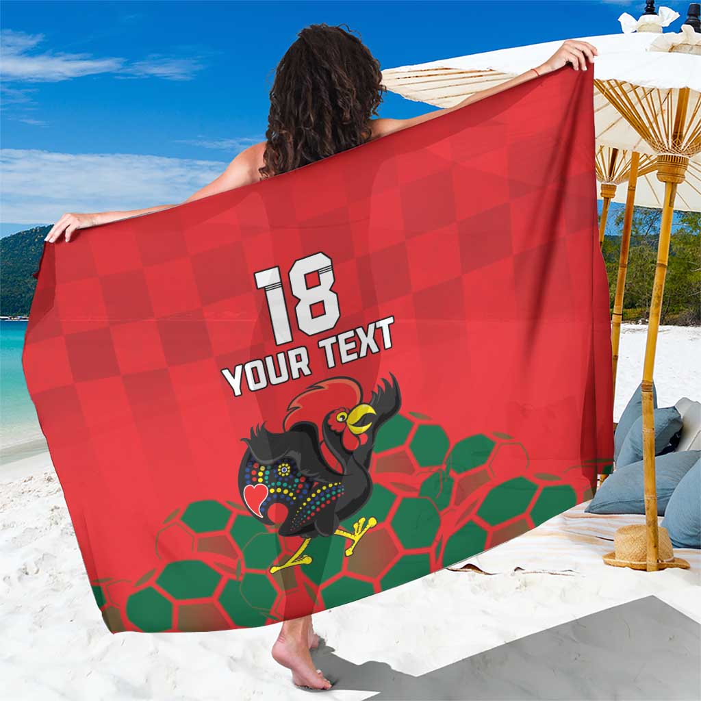 Custom Portugal Football Sarong Barcelos Rooster Mascot Dynamic Style