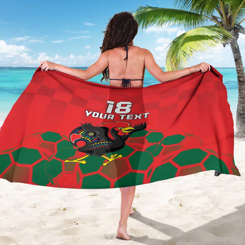 Custom Portugal Football Sarong Barcelos Rooster Mascot Dynamic Style