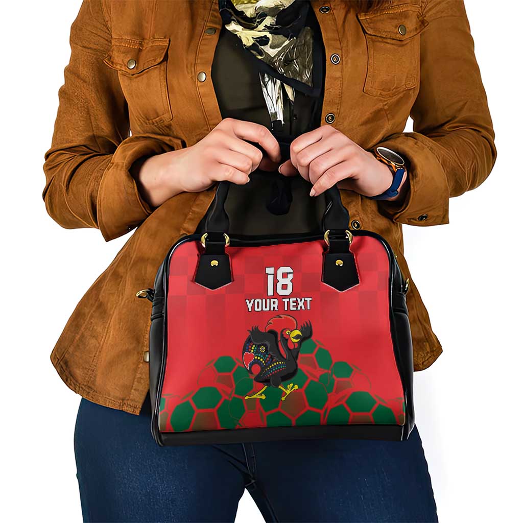 Custom Portugal Football Shoulder Handbag Barcelos Rooster Mascot Dynamic Style