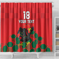 Custom Portugal Football Shower Curtain Barcelos Rooster Mascot Dynamic Style