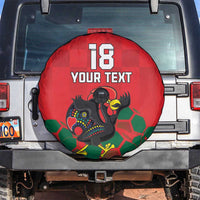 Custom Portugal Football Spare Tire Cover Barcelos Rooster Mascot Dynamic Style