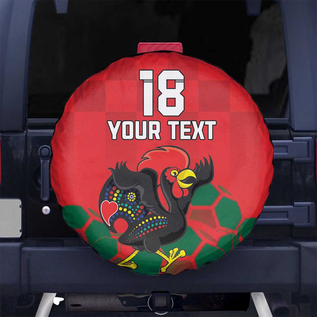 Custom Portugal Football Spare Tire Cover Barcelos Rooster Mascot Dynamic Style