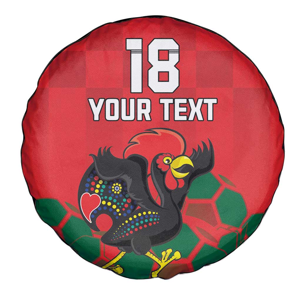 Custom Portugal Football Spare Tire Cover Barcelos Rooster Mascot Dynamic Style