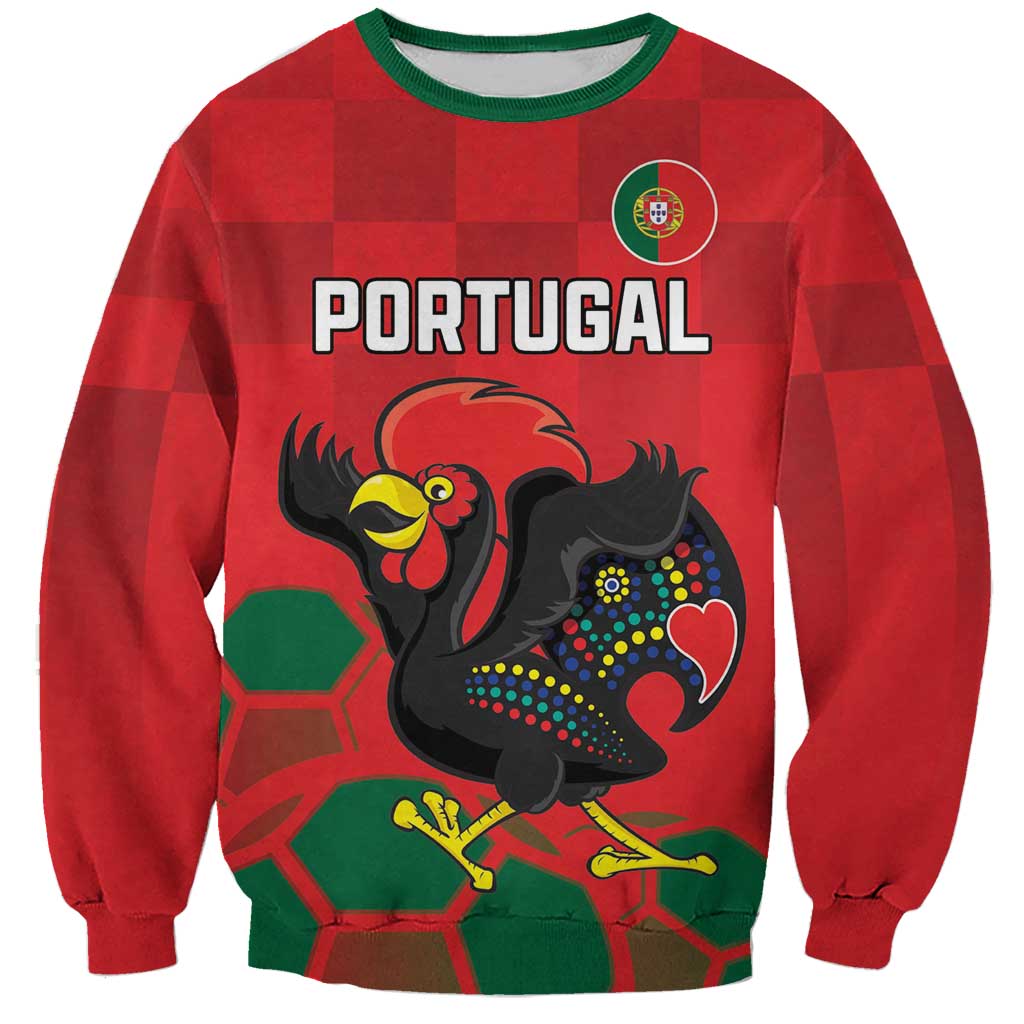 Custom Portugal Football Sweatshirt Barcelos Rooster Mascot Dynamic Style