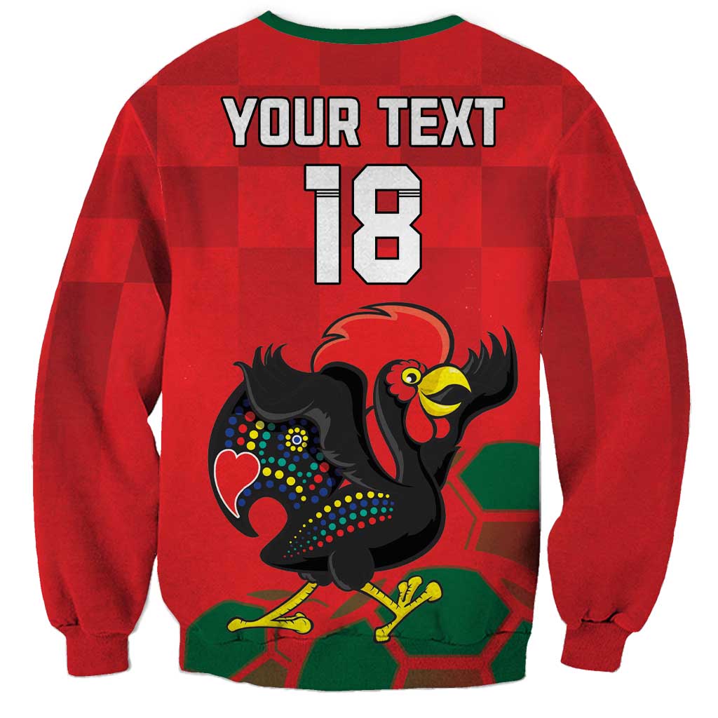 Custom Portugal Football Sweatshirt Barcelos Rooster Mascot Dynamic Style