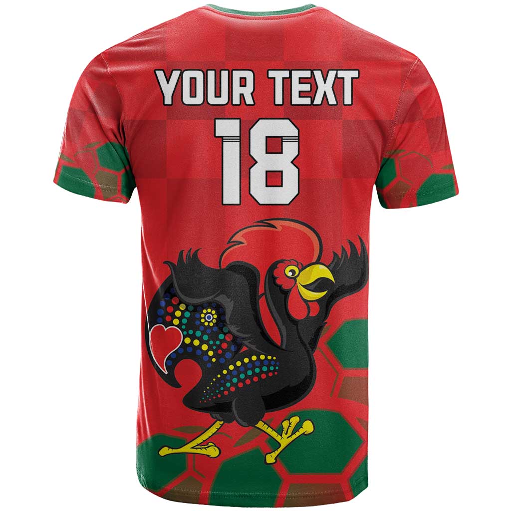 Custom Portugal Football T Shirt Barcelos Rooster Mascot Dynamic Style