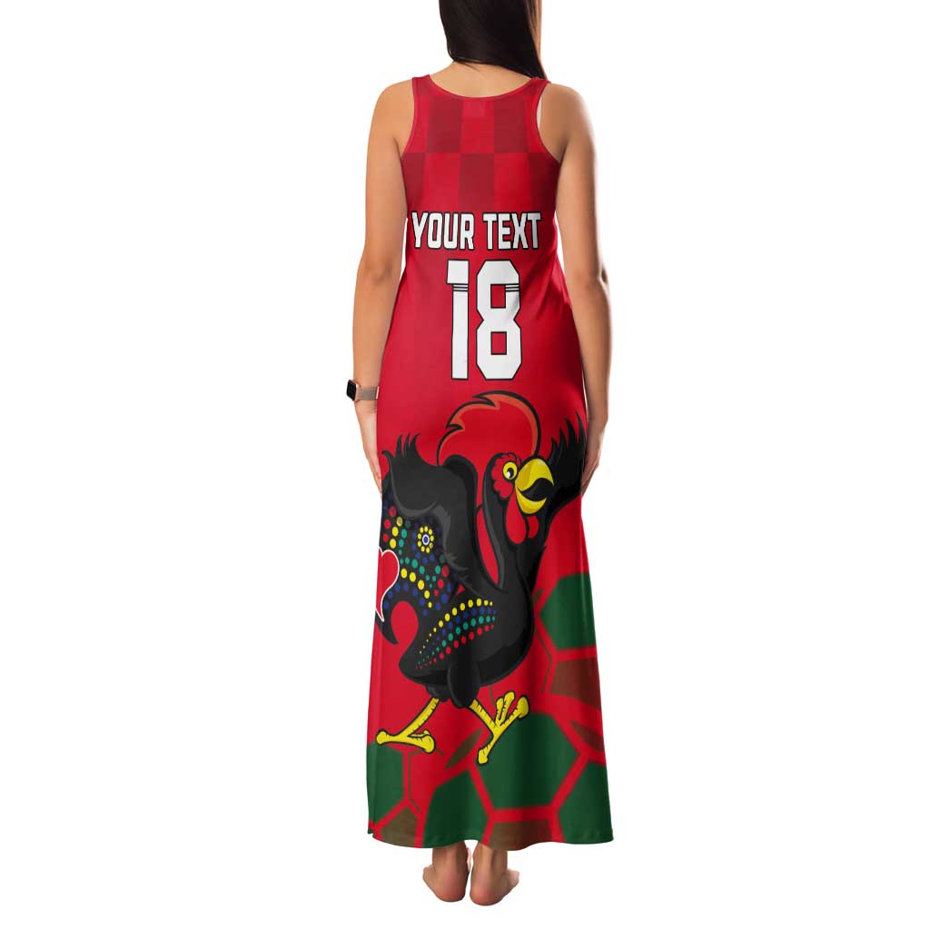 Custom Portugal Football Tank Maxi Dress Barcelos Rooster Mascot Dynamic Style