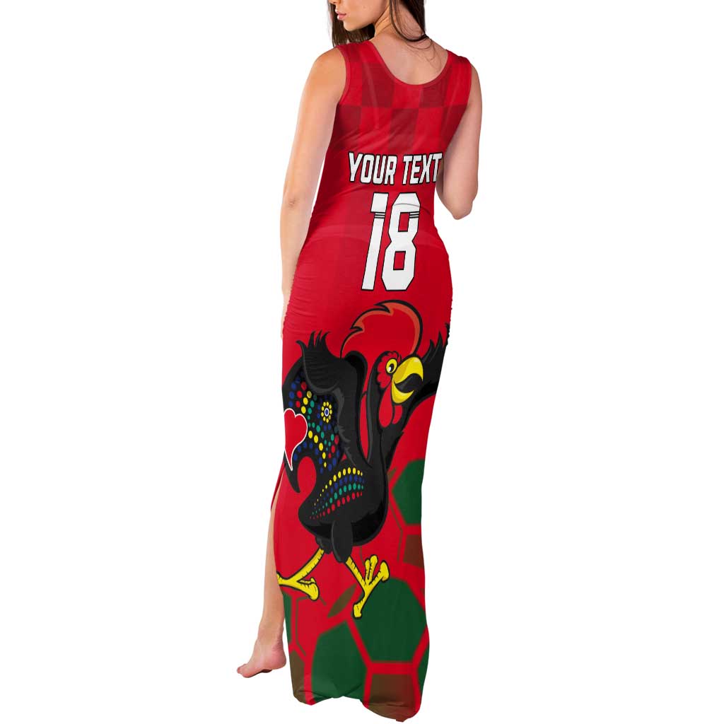 Custom Portugal Football Tank Maxi Dress Barcelos Rooster Mascot Dynamic Style