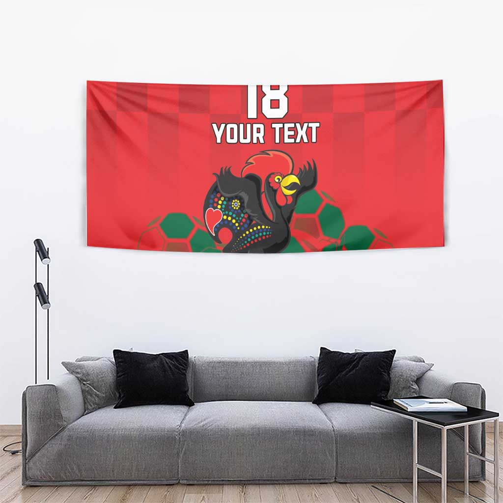 Custom Portugal Football Tapestry Barcelos Rooster Mascot Dynamic Style