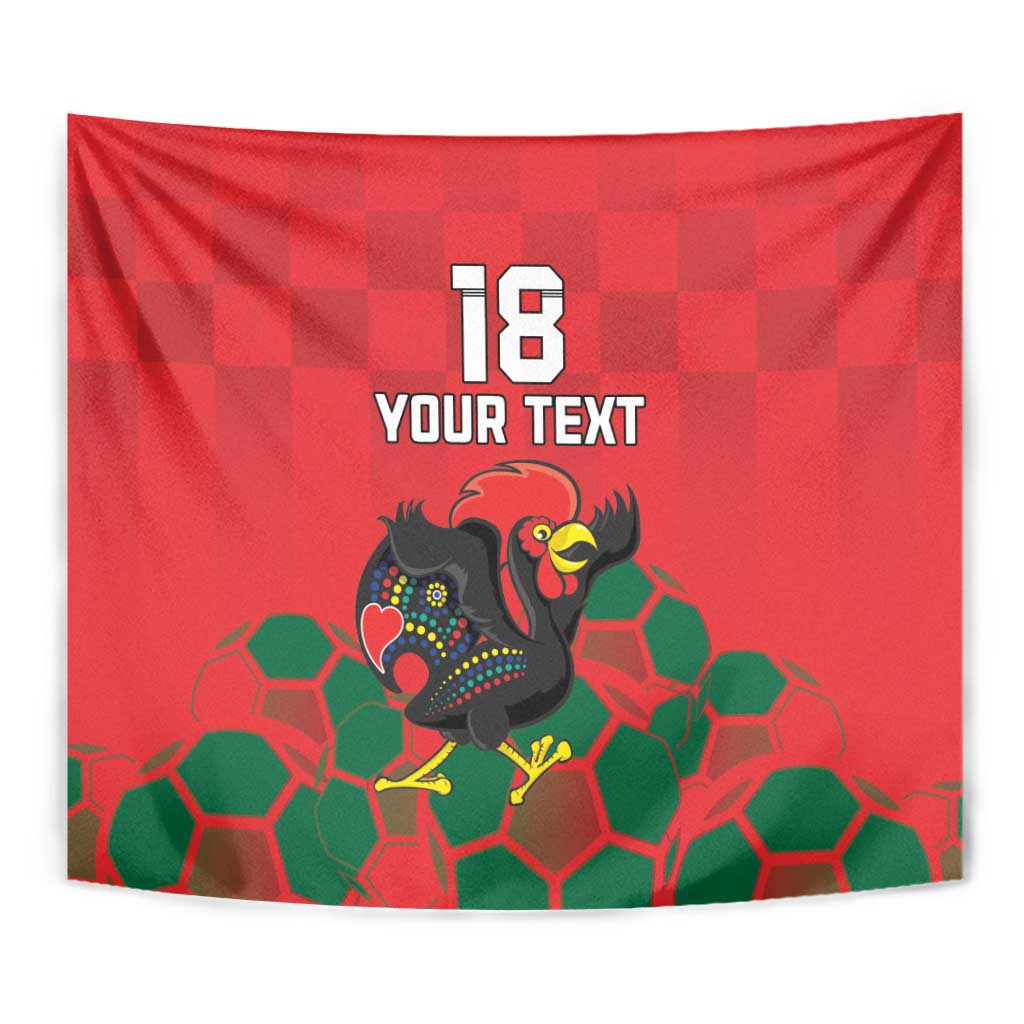 Custom Portugal Football Tapestry Barcelos Rooster Mascot Dynamic Style