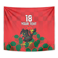 Custom Portugal Football Tapestry Barcelos Rooster Mascot Dynamic Style