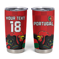 Custom Portugal Football Tumbler Cup Barcelos Rooster Mascot Dynamic Style