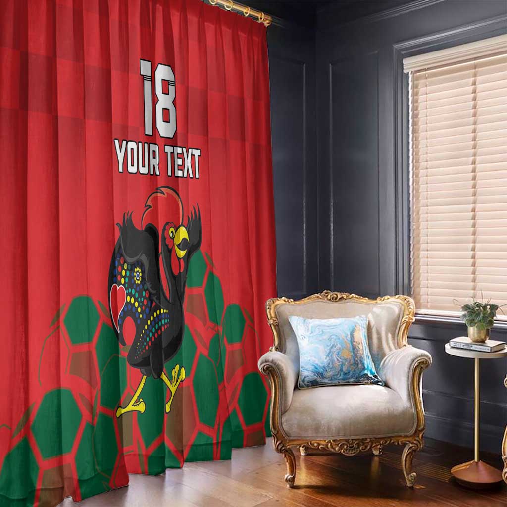 Custom Portugal Football Window Curtain Barcelos Rooster Mascot Dynamic Style