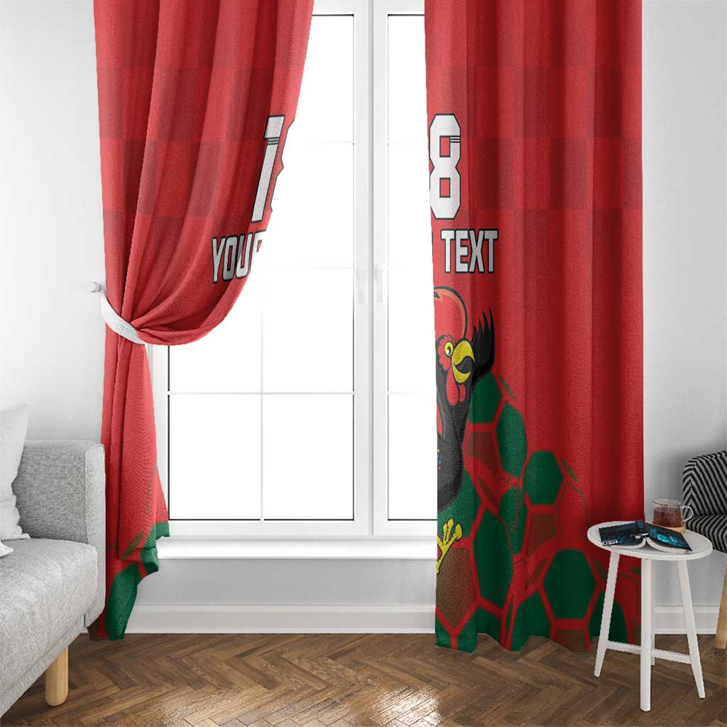 Custom Portugal Football Window Curtain Barcelos Rooster Mascot Dynamic Style