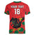 Custom Portugal Football Women V-Neck T-Shirt Barcelos Rooster Mascot Dynamic Style
