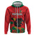 Custom Portugal Football Zip Hoodie Barcelos Rooster Mascot Dynamic Style