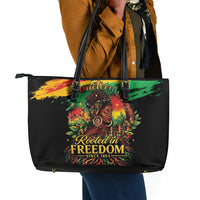 Juneteenth Rooted in Freedom Leather Tote Bag Black Pride African Queen