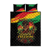 Juneteenth Rooted in Freedom Quilt Bed Set Black Pride African Queen