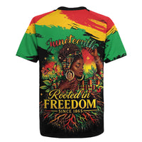Juneteenth Rooted in Freedom Rugby Jersey Black Pride African Queen