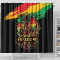 Juneteenth Rooted in Freedom Shower Curtain Black Pride African Queen