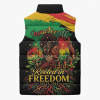 Juneteenth Rooted in Freedom Sleeveless Puffer Jacket Black Pride African Queen