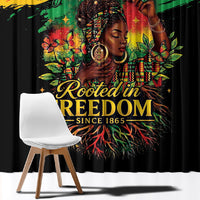 Juneteenth Rooted in Freedom Window Curtain Black Pride African Queen