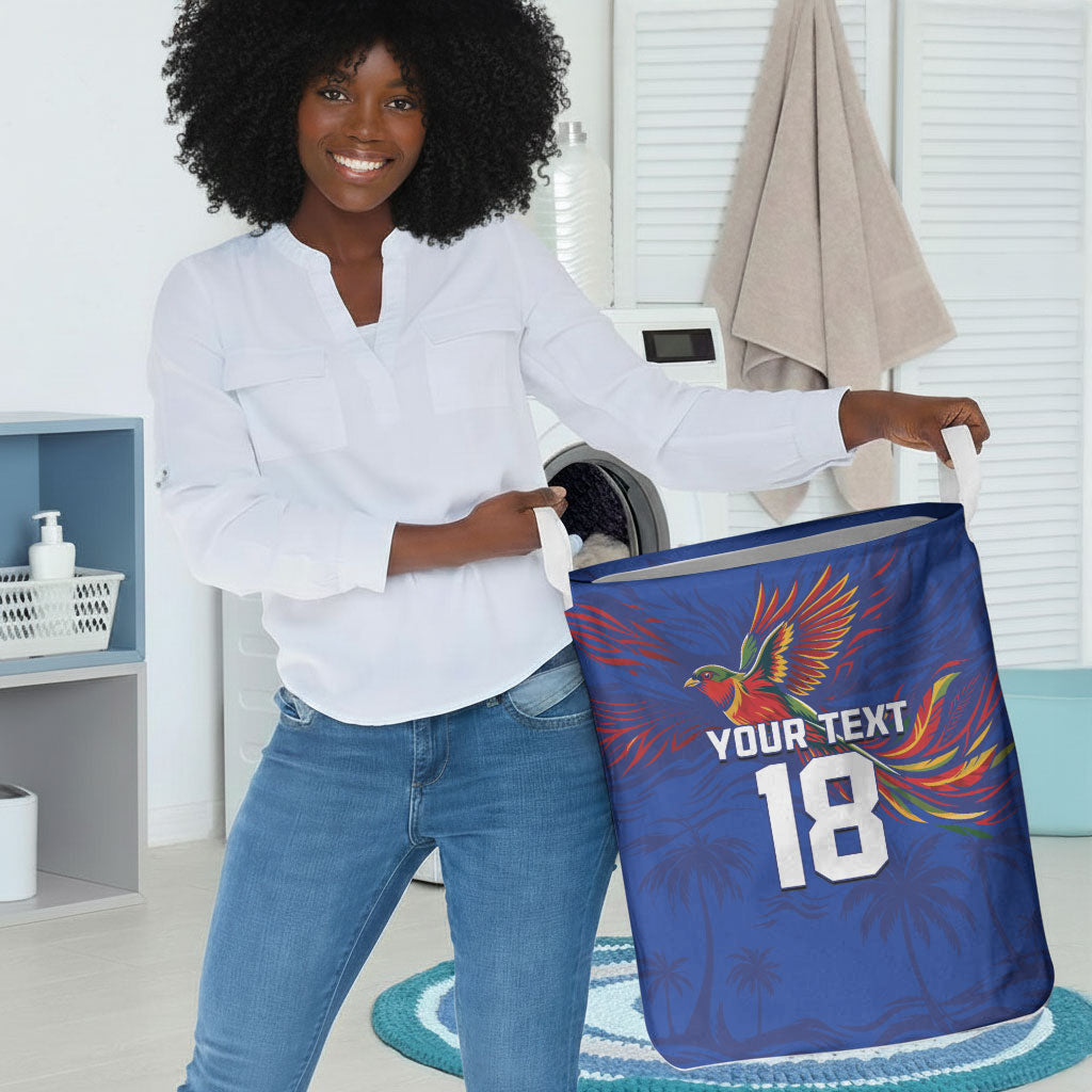 Haiti Heritage Football 2026 Custom Laundry Basket Hispaniolan Trogon Bird