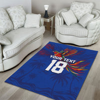 Haiti Heritage Football 2026 Custom Area Rug Hispaniolan Trogon Bird