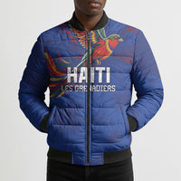 Haiti Heritage Football 2026 Custom Bomber Puffer Jacket Hispaniolan Trogon Bird