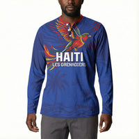 Haiti Heritage Football 2026 Custom Button Sweatshirt Hispaniolan Trogon Bird