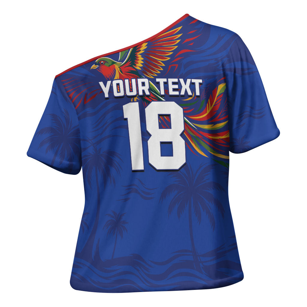 Haiti Heritage Football 2026 Custom Cross Shoulder Shirt Hispaniolan Trogon Bird