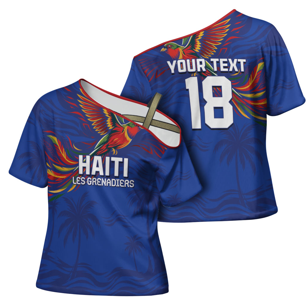 Haiti Heritage Football 2026 Custom Cross Shoulder Shirt Hispaniolan Trogon Bird