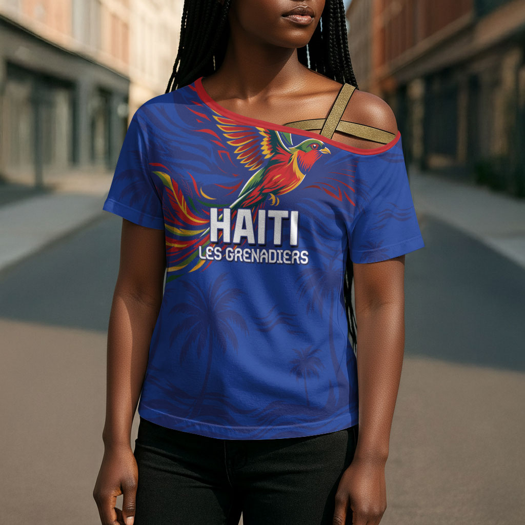Haiti Heritage Football 2026 Custom Cross Shoulder Shirt Hispaniolan Trogon Bird