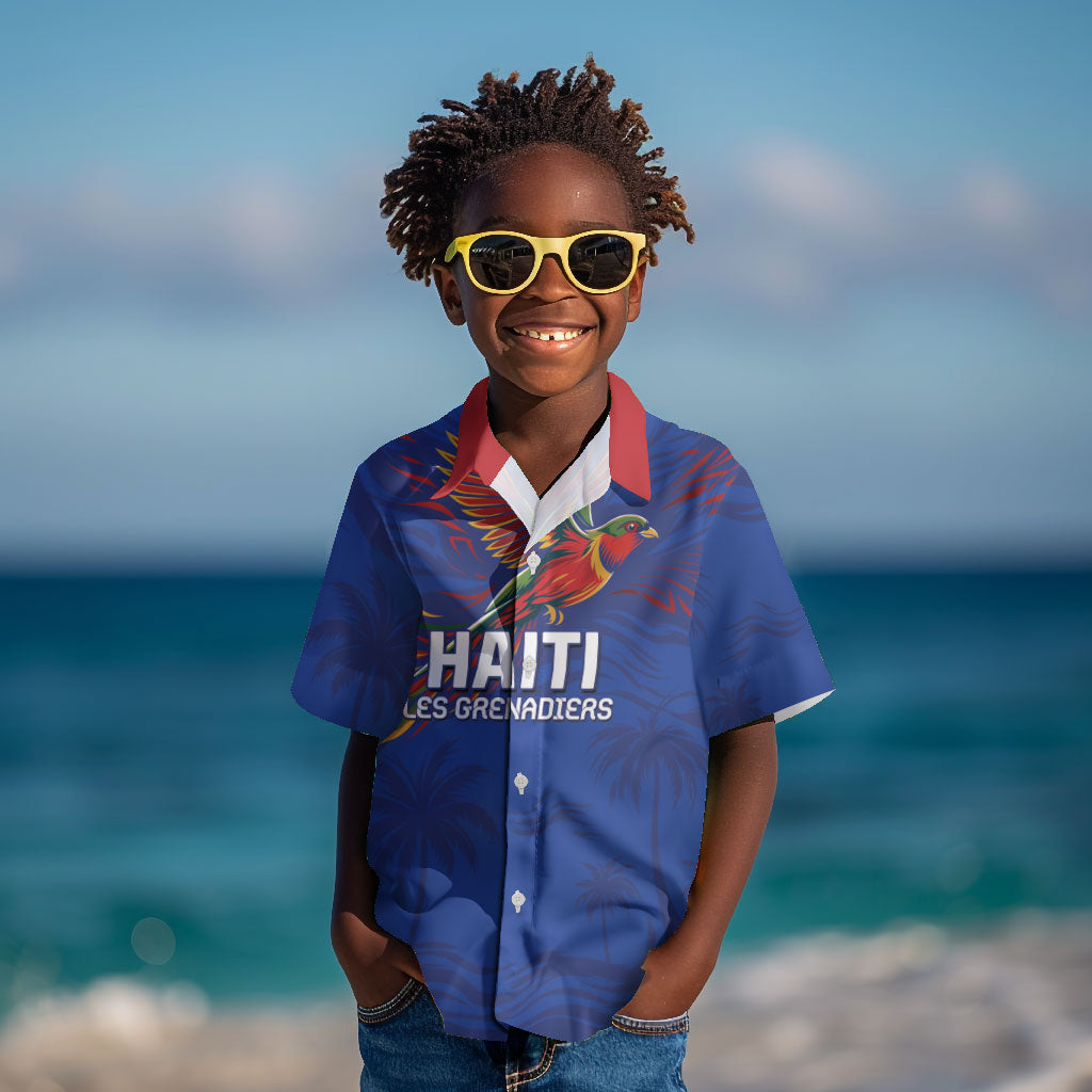 Haiti Heritage Football 2026 Custom Kid Hawaiian Shirt Hispaniolan Trogon Bird