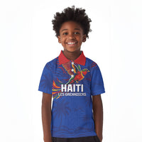 Haiti Heritage Football 2026 Custom Kid Polo Shirt Hispaniolan Trogon Bird